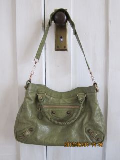 Authentic Balenciaga Town Olive Green Giant Rose Gold