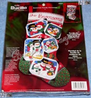 Bucilla Snowman Family Christmas Felt Stocking Kit