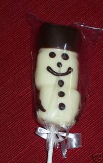 Chocolate Covered Dipped Marshmallow Stick Snowman