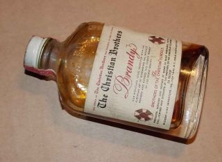 1930s Christian Brothers Empty Miniature Brandy Bottle Napa CA Tax