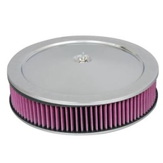 Summit Racing Chrome Air Cleaner with Reusable Filter 14 Dia Round