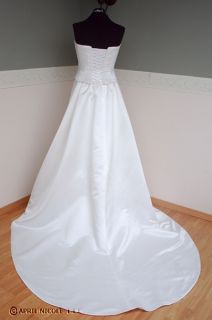Maggie Sottero J896 Claire Ivory Satin Laced 3 PC Wedding Dress 12