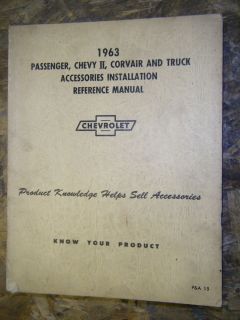 1963 CHEVY CORVAIR CORVETTE TRUCK ACCESSORIES INSTALLATION SERVICE