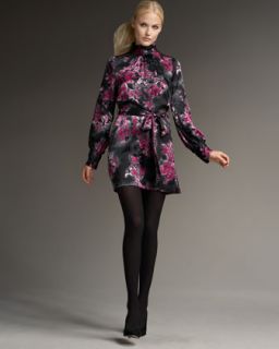 Milly Melanie Forsythia Silk Dress Long Sleeve 2 XS UK 6 $395