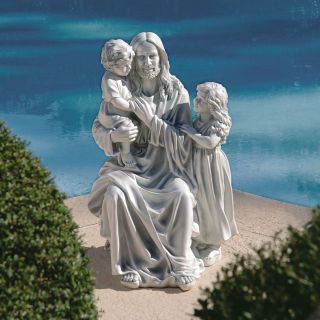The Smiling Christ Children Garden Jesus Christ Serene Statue Bronti