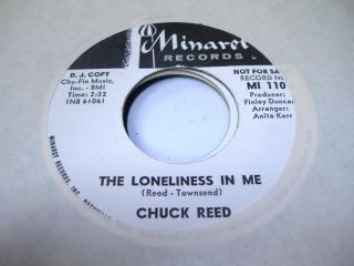 Rock Promo 45 Chuck Reed The Loneliness in Me on Minare