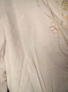 Calypso Christiane Celle Womens Lavender V Neck Embroidered Long