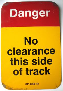 Chicago Transit Authority CTA Danger No Clearance Track Train Sign Man