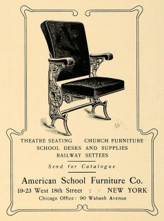  School Furniture Theatre Church Pews Railway Seating Chairs NY