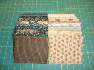 Jo Morton Fat Quarter Fabric Bundle 20 Blue FQs Reproduction Civil War