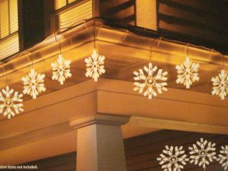  CHRISTMAS TWINKLING SNOWFLAKE ICICLE LIGHT SET WHITE WIRE YARD DISPLAY