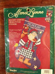  Counted Cross Stitch Christmas Stocking Kit to All A Good Night