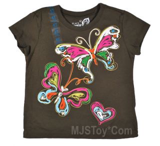 NWT Childrens Place Glittery Butterfly Graphic T Shirt