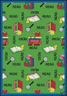  Bookworm Classroom Library Area Rug Colorful