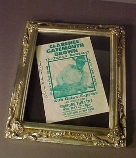 Original Blues Flyer Clarence Gatemouth Brown Autograph