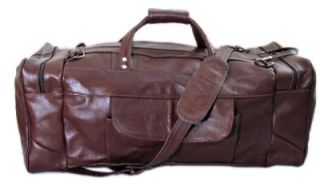 Border Leather Chula Vista Large Carry on Leather Duffel Bag Brown