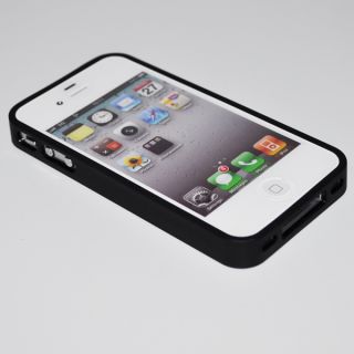 Black Edge Clear Back Hard Plastic Full Cover Case for iPhone 4 4G 4S