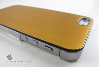 Gold Aluminum Clear Side Rear Hard Case Cover Apple iPhone 5 6th Gen
