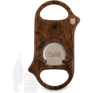 Cigar Cutter Palio Burl Wood Leather Pouch