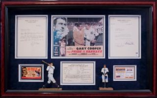 Babe Ruth Pride of the Yankees w/ Letter Framed Display PSA/DNA