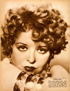 1934 Rotogravure Clara Bow Hoopla Beauty Star Actress It Girl Otto