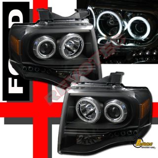  Expedition CCFL Halo Projector Headlights LED Tail Lights Black