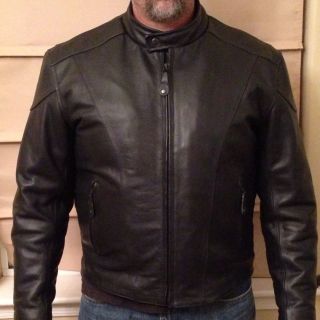  River Road Leather Motorcycle Jacket Size 48
