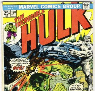 1st WOLVERINE app. in The Incredible HULK #180 from Oct. 1974 in G/VG