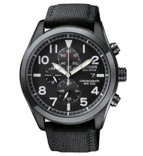 Citizen CA0255 01E Mens Eco Drive Sport Chronograph Black Dial Watch