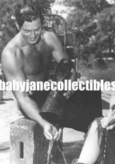 Clint Walker Hairy Chest Beefcake Leather Boot Photo