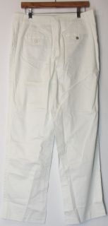 Liz Claiborne New York Sz 10 Cotton Sateen Straight Leg Pants White