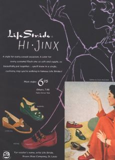 1950 A Ad Life Stride Shoes Claire McCardell Dress