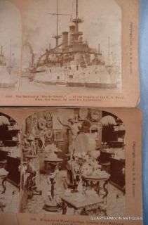 16 Antique B.W. Kilburn Stereoviews, Ships, Soldiers, Animals. Women