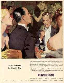 The Claridge in Atlantic City in 1947 Webster Cigar Ad