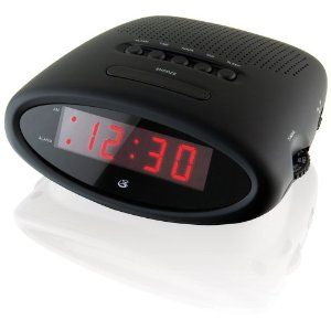  GPX C200B AM/FM Clock Radio with Alarm and Red LED Display (Black