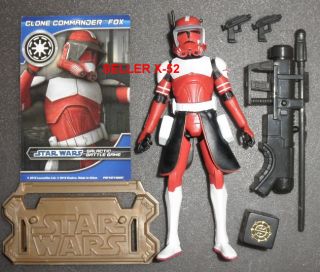 Clone Wars Red Commander Fox Figure Trooper Star Animated Series Arc