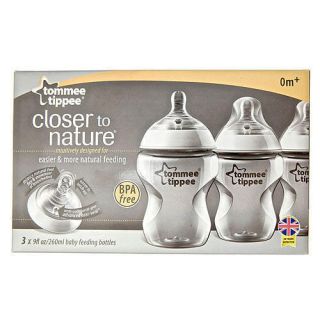 Tommee Tippee 3 Pack Closer to Nature Bottle 9oz zTS