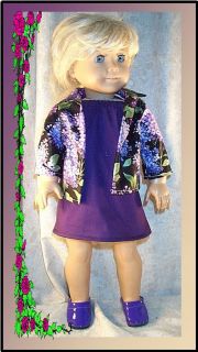 Doll Clothes Sundress Purple Shirt Lilacs Fit 18 inch American Girl