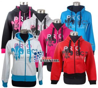 Womens Ladies Hooded Project Sequin Embroidery Hoodie Top Jacket Sizes