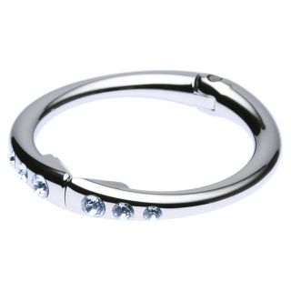 Silver Clipa w Light Sapphire Blue Swarovski Crystals Bracelet Purse