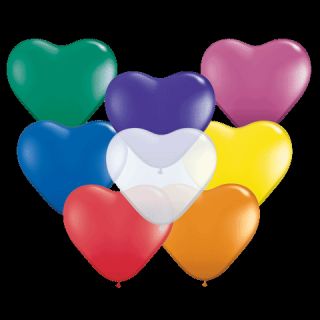 100 Heart Shape AST 6 inch Qualatex Balloons Latex In