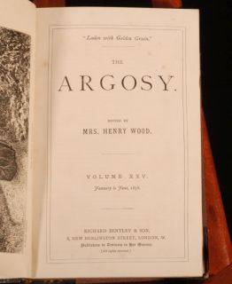 1878 2V The Argosy Ellen Wood Mrs Henry Wood XXV XXVI