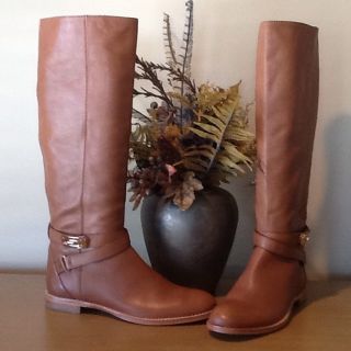 Coach Christine Carmel Tan Leather Tall Riding Boots 5 0 MSRP $398