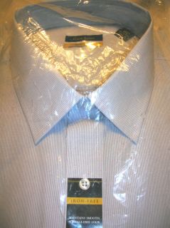 Club Room Men $59 Sharp Dress Shirt No Wrinkle Gray Pinstripe 2XL 18 5