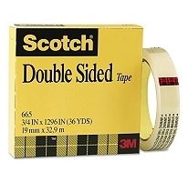 Scotch Double Sided Tape 665 Clear 3 4 x 1296
