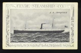 SS Iroquois Cruising Clyde Steamship Co C 1910S