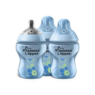 Tommee Tippee Closer to Nature Decorated Bottle 3pk 9oz Boys