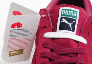 New Puma Clyde Casual Burgundy Suede Shoes Size 11