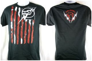 Cm Punk American Flag Nexus Black T Shirt New