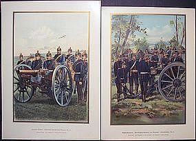 Arnould Pair Prussian Military Lithographs Werner 1899